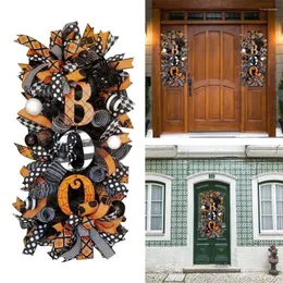 装飾的な花2023家の装飾ガーランドの玄関の壁の装飾カボチャハロウィーンリース飾り