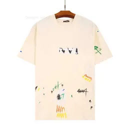 23ss Gal Lavin Mens Designer T-Shirt Casual Man Womens T-Shirts Handbemalte Ink Splash Graffiti Letters Lose Kurzarm-Rundhalskleidung S-XL 6V1S