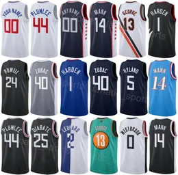 Drukuj koszykówka młodzież Młodzież Mann Jersey 14 City Mason Plumlee 44 Kawhi Leonard 2 Paul George 13 Ivica Zubac 40 Moussa Diabate 25 James Harden 1 Team Pure Cotton