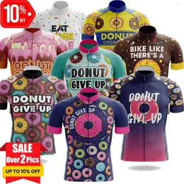 Racing Sets 2023 Mens Cycling Clothing Set Funny Donut Team Jersey MTB Maillot Kit Bicycle Bib Shorts Kits Wholesale