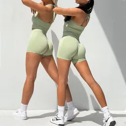 Yoga Kıyafetler Kesintisiz Jogging Fitness Halter Kadın Yoga Set Sport Sütyen Yüksek Bel Scrunch Taytlar Aktif Giyim Egzersiz Kıyafet Takım