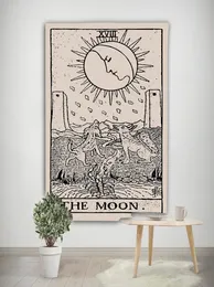 150 * 100 cm Arazzo con carte dei tarocchi Astrologia Sole Luna Stampa Arazzo Yoga Tappetino da spiaggia Poliestere Appeso a parete Home Room Decor HHA11767510522