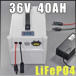 36V 40AH LifePO4 Batteria portatile Batteria per biciclette elettriche da 2000 W + Caricatore BMS 36V Poccetta per bici elettrica scooter 36V