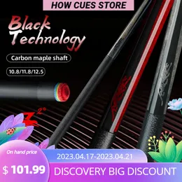 당구 신호 Preoaidr 3142 Cuppa Billard Pool Maple Carbon Shaft Black Technology Stick 12 5 11 5 10 5mm Rainbow Tip Uni Loc Joint 230419
