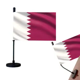 Qatar Car Flag Qataris Auto Flag med magnetisk bas och flexibla flaggstångstillbehör för bilhuva