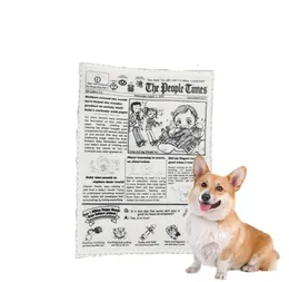 Squeaky Dog Toys Newspaper Poker Crinkle Dogs Chew Toy Ingen fyllning Hållbar valp Teming Interactive tårbeständigt litet medium 2061429