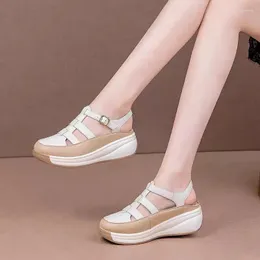 منصة سيدالز للسيدات Sandalet Summer Roman Fintage Armual Shoes for Women