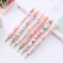 3/6 PCS Cartoon Pressing Pallpoint Pen Cute Beer Press Gel 0.5mm ink ink student writing pens school supplies stationery