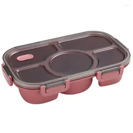 Dinnerware Sets Microwave Divided Plate Lunch Bow com 5 compartimentos portátil Bento Caso separado bandeja de jantar para escritório de estudantes JA55