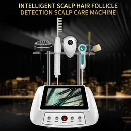 Professionelles Haarpflegeinstrument, Kopfhautstärkung, Follikel, energetisierende Hochfrequenz-50-Hz-Kopfhautmassage, 5-in-1-Zentrum mit Analysekamera