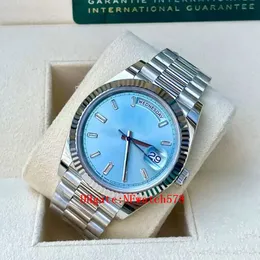 Mężczyźni Watch Automatyczne maszyny 3235 40 mm Ice Blue Square Cut Diamentowe zegarki Diamentowe Zegarki Składanie Wodoodporna Wodoodporna Projekt 228236 DJ Factory