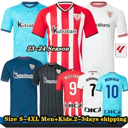 Maglie da calcio S-4XL Bilbao Club 23 24 Atletico ADURIZ GURUZETA WILLIAMS MUNIAIN PAREDES BERENGUER ANDER HERRERA SIMON O. SANCET Tifosi uomini Kit Divise da calcio per bambini