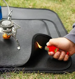 Almofadas ao ar livre acampamento ao ar livre pano à prova de fogo piquenique churrasco chama retardador tapete protetor silicone revestido à prova de fogo grill esteira bb4544510