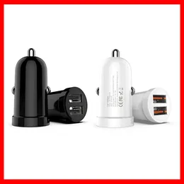 شاحن USB Car Charger 2.4A Mini Quick Charge Fast Car USB Charger for iPhone Xiaomi Huawei محول الهاتف المحمول الشاحن الشاحن الشاحن الشاحن الشاحن السريع السريع