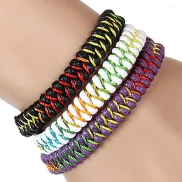 Urok Bracelets 6pcs ręcznie robione plecione tkaninowe przyjaźń Bestia dla mężczyzn dla kobiet nadgarstek Cool Gift (losowy kolor)