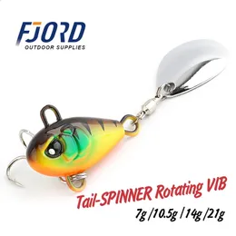 Ganchos de pesca FJORD Tail Spinner Iscas 7g 10.5g 14g 21g Isca Vib Metal Fundição Costa Jig Colher Isca Artificial Acessórios 231118