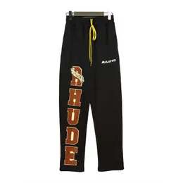 Odzież markowa Spodnie na co dzień RHUDE Trend markowe spodnie Haftowane litery Sport Czas wolny hip Shop Luźne modne spodnie z prostymi nogawkami Streetwear Jogger Trousers