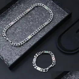 Catene Nuovo design francese Lusso Acciaio al titanio Collana cubana Sier Moda Street Bracciale Hip Hop Accessori Consegna di gioielli N Otr95