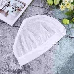 Berets Curly Hair Bonnet Sleeping Cotton Hat Cap Elastic Wide-brimmed Breathable White Work