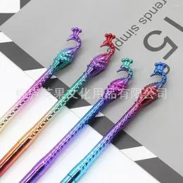 50pcs UV Electroplating Gradient Color Phoenix Shape Ballpoint Pen Elementary School Students Cute Stationery Neutral