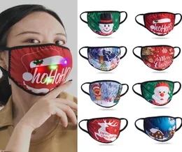 DHL LED-Maske Weihnachten Designer Gesichtsmasken Baumwollmasken Weihnachtsdekorationen Maske Sonnenschutz Staubdicht Hängender Ohrtyp Leuchtend M3888821