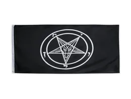 Hela i lager 3x5ft Black Baphomet Church Templar Satan Flag Roman -katolska riddare Templar Pentagram Banners för dekoration3005050