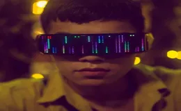 Original App-Steuerung DIY mehrfarbige LED-Brille leuchtende und blinkende Cyberpunk-Party-Rave-Festival-Leuchte VS-Sonnenbrille für Ma5413479