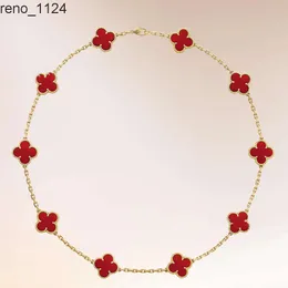 Pasirley Collana a quattro foglie dal design di lusso Collana in oro 18 carati per donna Nuova collana a dieci petali
