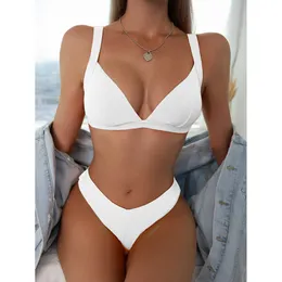 Badkläder sexig bikini 2023 kvinnor baddräkt vanlig push up bikinis set 2 stycken badkläder kvinna baddräkt kvinnlig strand slitage maillot de bain aa230419