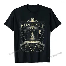 Camisetas masculinas Roswell 1947 Alien Shirt - Vintage Style OVNIE Área 51 Camisas Men Brand Cotton Tops Summer