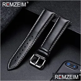 İzle Bantlar Moda Deri İzle Bandı Yumuşak Malzeme Band Band Straps 22mm Sier Paslanmaz Çelik Toka Damla Dhgarden OTCPW