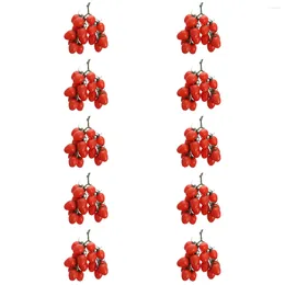 Party Decoration 10pcs Artificial Fruit Tomatoes Ornament Simulation Home Kitchen Christmas Display