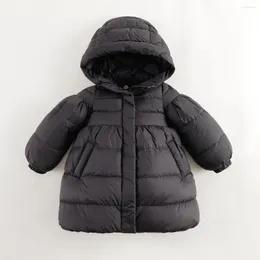 Down Coat MARC&JANIE Girls Three-proof Fabrics Mid-length Ultralight Thickened Jacket For Winter French Series 231353