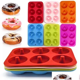 Bakning formar Sile Donut Mold Thicked Baking Mods Pan Non-Stick PASKER CHOCOLATE CAKE DESSERT DIY Decoration Tools Bagels Muffins Do DHTQX