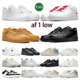 Running Shoe Casual Shoe Af 1 Low Sports Sneakers All Tripe White Black Sup Wheat Men unisex forces classic euro airs high mens trainers big size 36-47