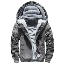 Mens Jackets Thicken Jacket Fleece Lining Winter Warm Hooded Coats Windproof Full Zip Down Casual Outwear Sportswear 231118