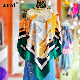 女性の水着winyi 2023高品質のアフリカのファッションブロガーは、印刷されたカフタンマキシドレスルーズサマービーチボヘミアンジャケットをお勧めします