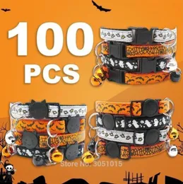 Whole 100pcs Halloween Pet Cat Collar Festival Cats Naszyjnik Bezpieczeństwo Świętuj Dekora