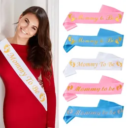 Christmas Decorations 1PC Mommy Mum To Be Sash Baby Boy Girl Shower Decoration born Party Etiquette Belt 231120