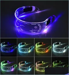 Dekoracja imprezy LED świetliste okulary El Flashing Neon Light Up Rave Costume Decor DJ Okulary przeciwsłoneczne Drop dostawa hom bdesports D5412923