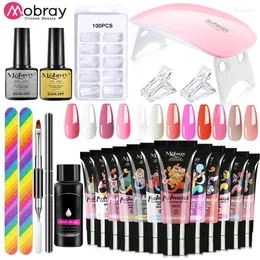 Nail Art Kits Mobray Professional Set Gel Acrylic Kit With UV Lamp Drying For Quick Extension Soak Off Tools Sets