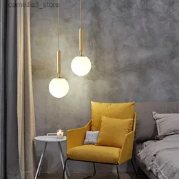 Taklampor modern glas boll led hängslampa fixturer guld sängkök hängande lampor armatur matsal belysning inomhus dekoration q231120