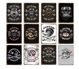 2021 New Motorcycle Skull Wolf Signs Plaques Pub Club Wall Decoration Vintage Metal Tin Sign Home Garage Decor Art Postersa4753309