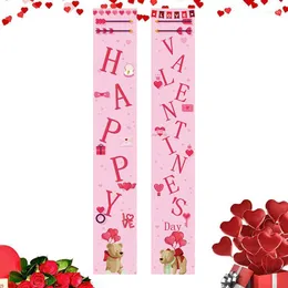 Dekorativa blommor Valentine Day Door Decorations Valentine's Banners Porch Sign Happy Party Supplies