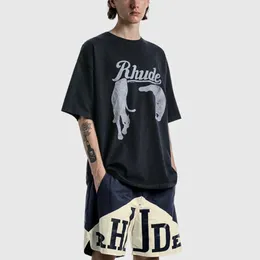 Männliche Mode-T-Shirts Designer-Kleidung Herren-T-Shirts Hip-Hop-T-Shirts Rhud Cat Loose Summer Couples Trend Brand Half Sleeve T-Shirt Men Streetwear Tops Sportswear