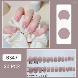 Unghie finte 24 pezzi French indossante manicure quadrato lucido punte per unghie per le donne bellezza dito fai da te a casa