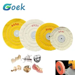 Other Oral Hygiene 10pcs set Dental Polishing Cotton Cloth White Yellow 3 4 5 6inch 40 50 Layer Cleaning Grinding Dentistry Tool Lab Supplies 230419