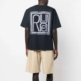 Projektant Fashion Clothing Tees Hip Hop Tshirts rhude pieczęć czarne bawełniane męskie lato luźne pół rękawe okrągła szyja para t-shirt t-shirt t-shirt tops sportowa odzież sportowa