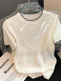 Kadın tişört bobokateer ince takılmış rahat t kadınlar yaz kıyafetleri poleras mujer camisetas kısa kollu tee örme üst femme 230420