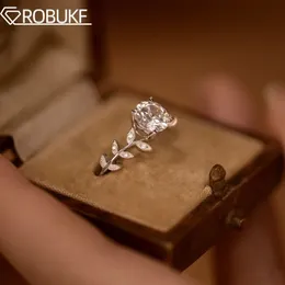 Anéis de casamento GRA Certificado 1CT Real para Mulher D Cor VVS1 Lab Diamante S925 Sliver Noivado Promessa Banda Jóias 231118